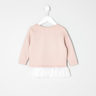 Mini girls pink badge sweatshirt